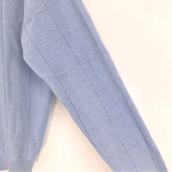 Joseph & Lyman Light Blue 100% Cashmere
Windowpane Knit Crewneck Sweater - Picture 9 of 12